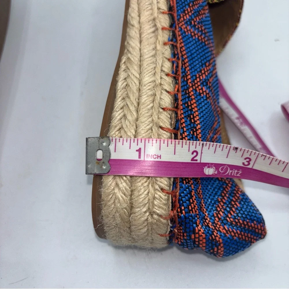 Soft Surroundings Nissa Espadrille Metallic Tribal Boho Wedge Slip On Flats